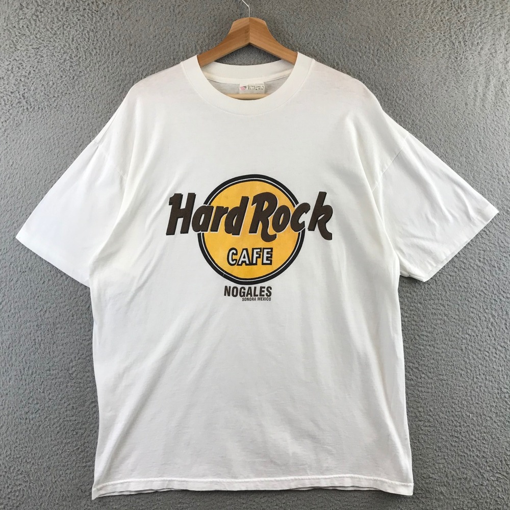 Vintage Hard Rock‎ Cafe Nogales Sonora Mexico White T Shirt Mens L